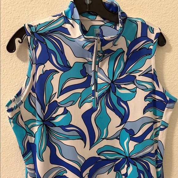 Tail Blue and White Floral Dress for sports and beach - Picture 2 of 8